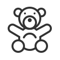 Schematische Darstellung eines knuddeligen Teddybären mit ausgestreckten Armen auf weißem Hintergrund.